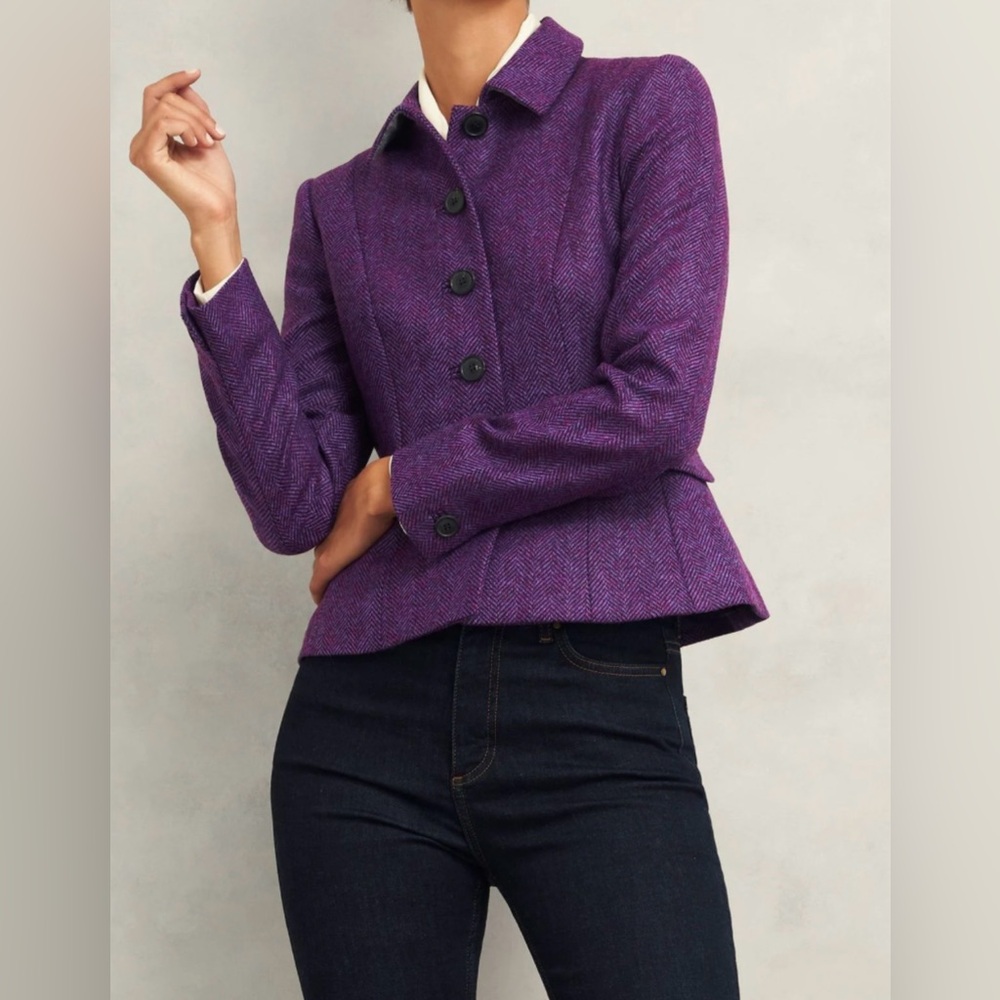 Tailored Purple Peplum Blazer Jacket